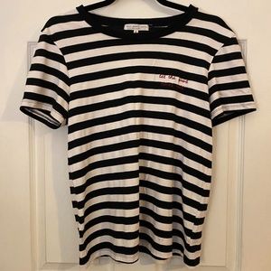 UO Embroidered Stripe Tee